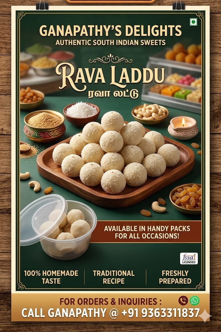 Rava Laddu — Brahmin made, sattvic